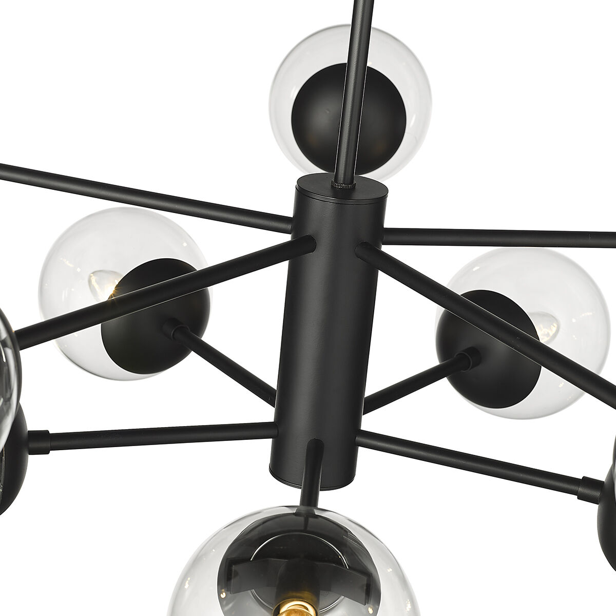 Avell 10 Light 36 inch Matte Black Chandelier Ceiling Light